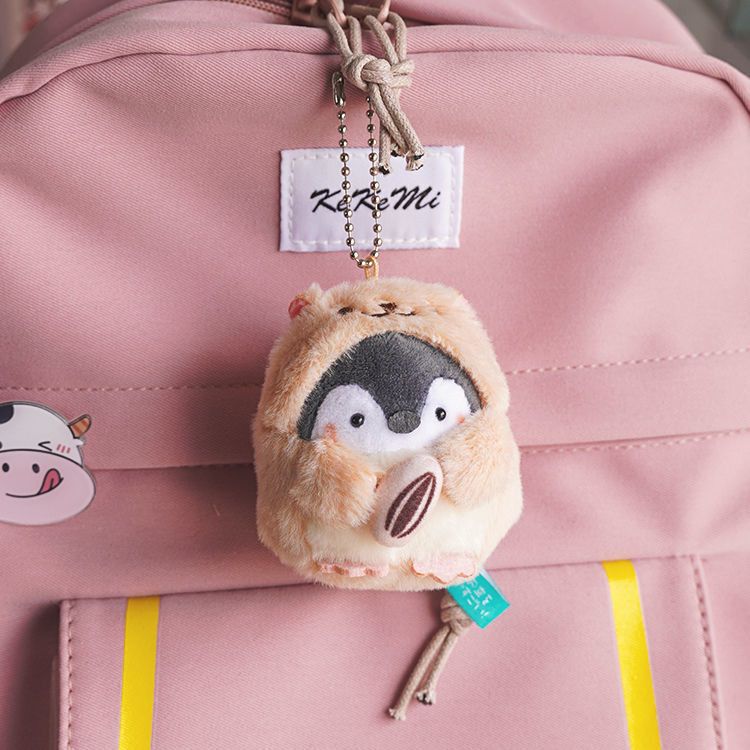 Cartoon Penguin Crossdressing Hamster Holding Melon Seeds Plush Doll Pendant Hamster Penguin Bag Ornaments_voghion.com