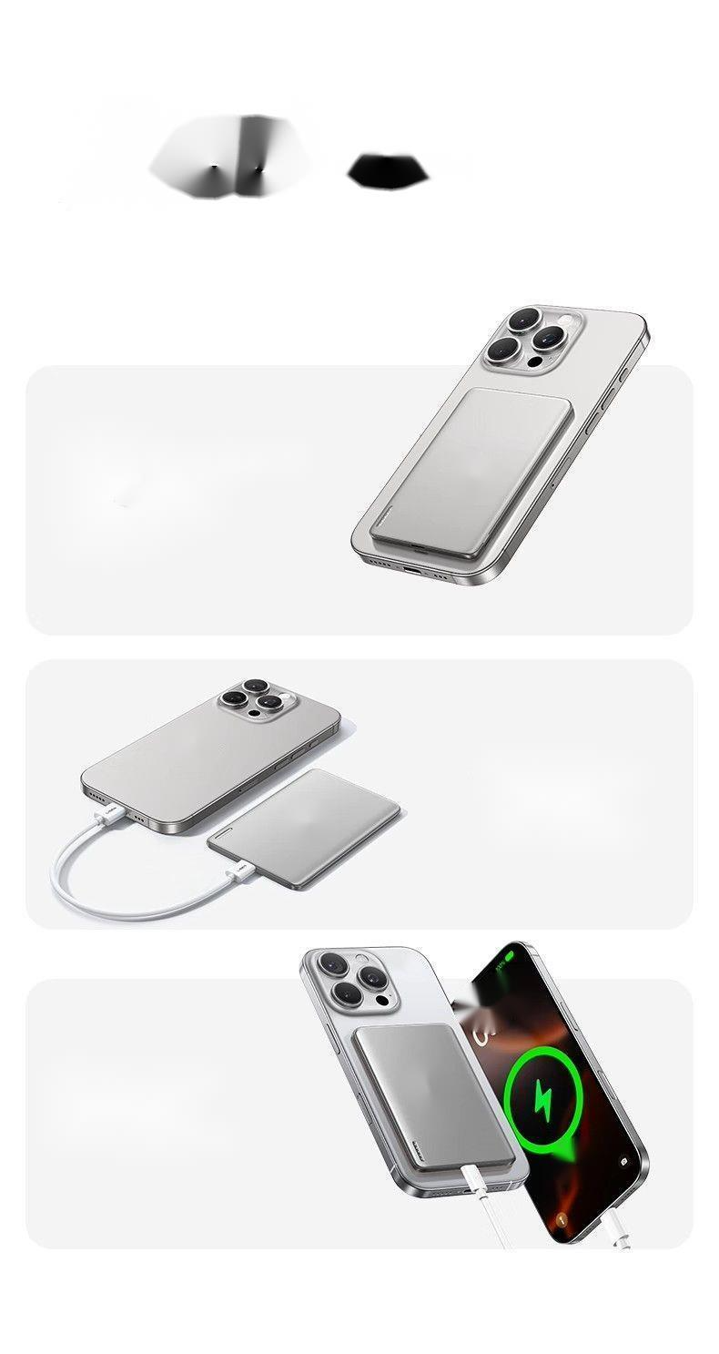 【Ultradünnes kabelloses Ladegerät】Magnetic Bank Schnelles Laden Leichte große Kapazität Mobile Stromversorgung Stark für_voghion.com