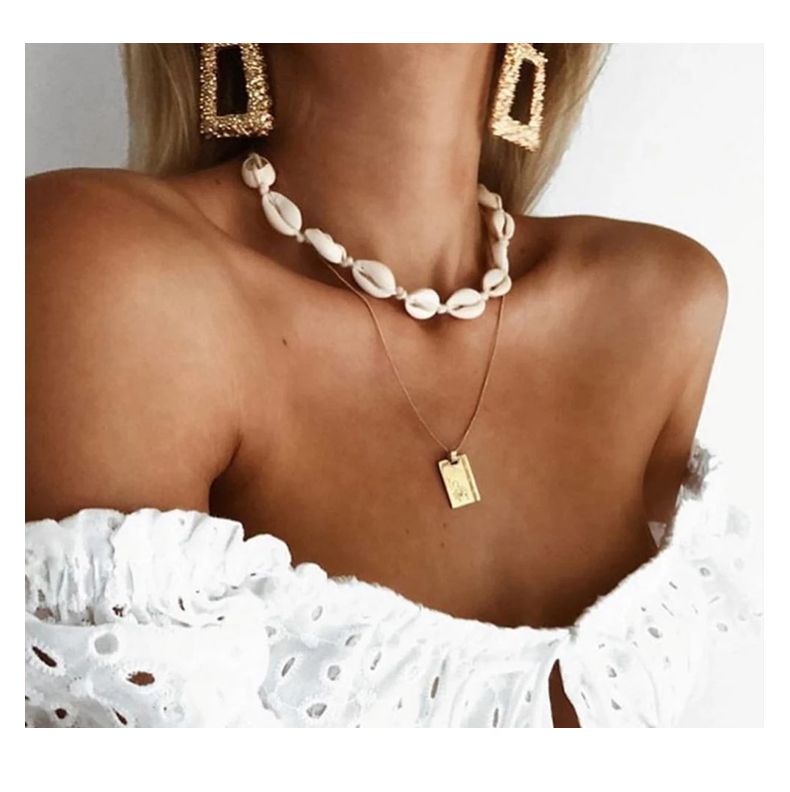 Fashion Bohemian Necklace Bracelet Handmade Rope Chain Natural Shell Charm Seashell Choker Summer Ocean Beach Boho Jewelry For_voghion.com