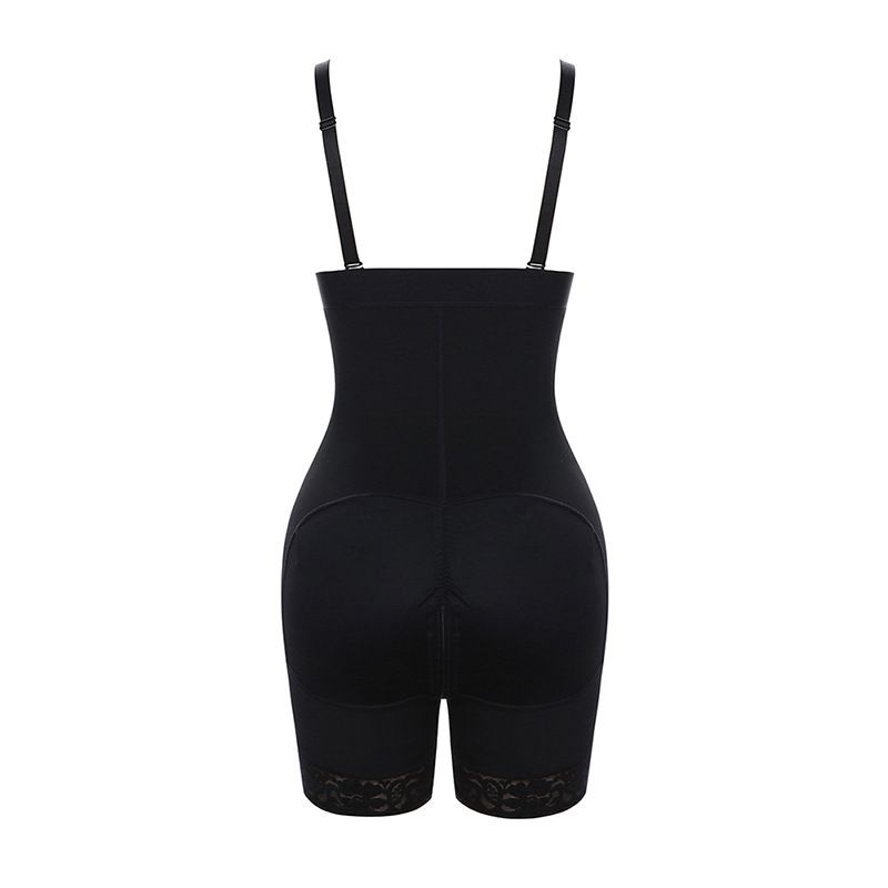 Pantalon amincissant une pièce à trois boutons pour femme, taille haute, fermeture éclair à l'entrejambe, style européen et américain, grande taille_voghion.com