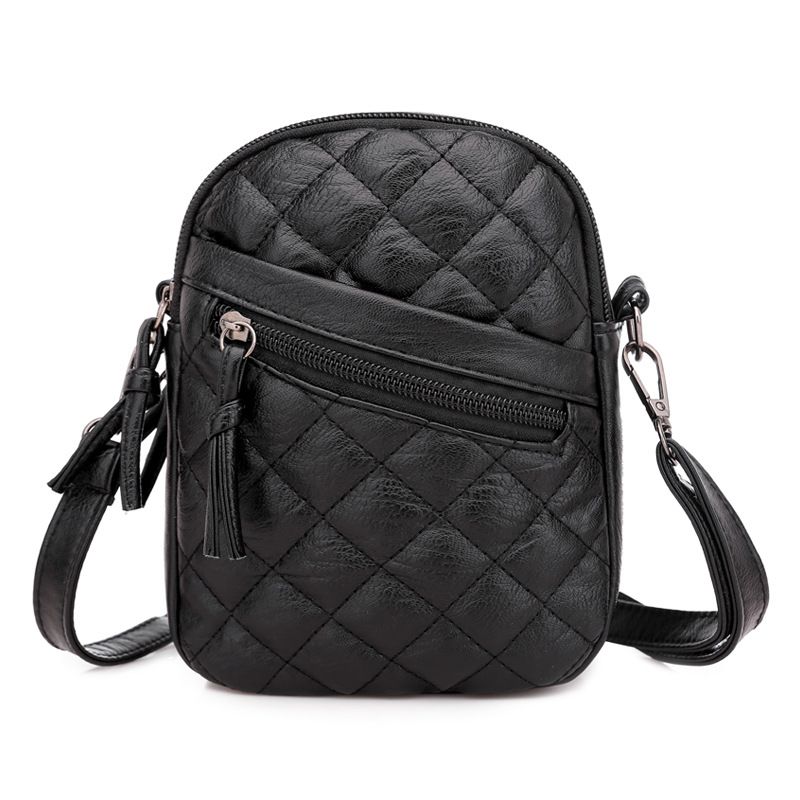 Borsa a tracolla da donna, piccola nuova texture in morbida pelle, spalla singola, ricamo trapuntato, elegante portacellulare multistrato_voghion.com