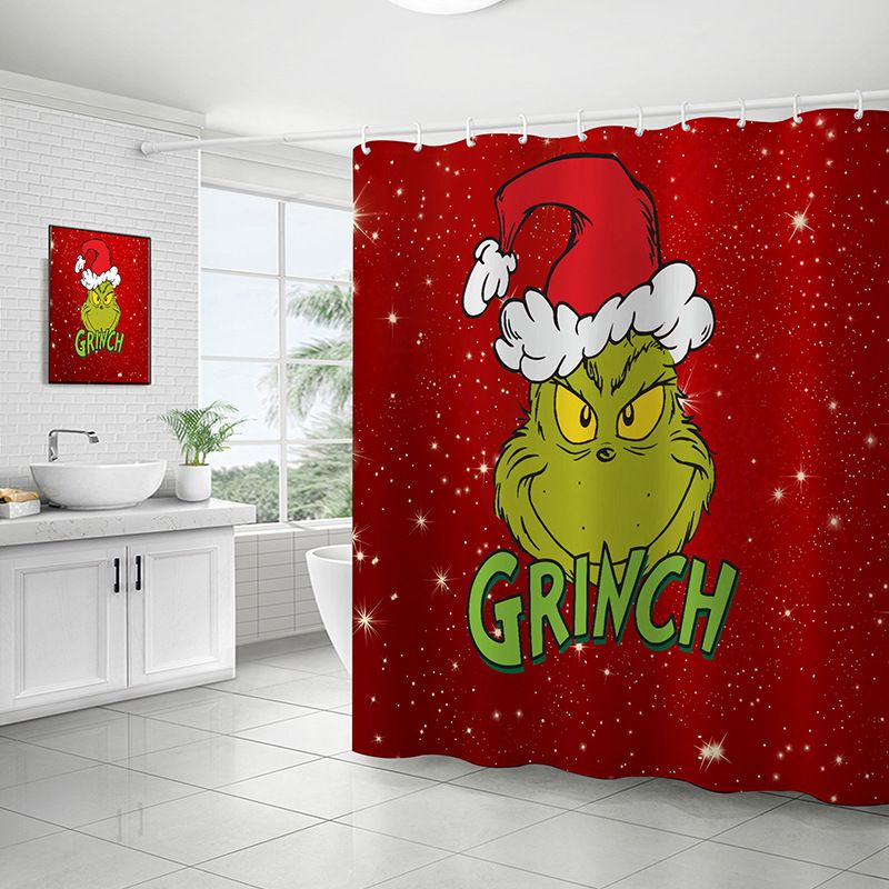 Kerstserie 1 Bedrukt op voorraad Waterdicht schimmelwerend materiaal Geen boren Badkamer Douche Scheidingsgordijn_voghion.com