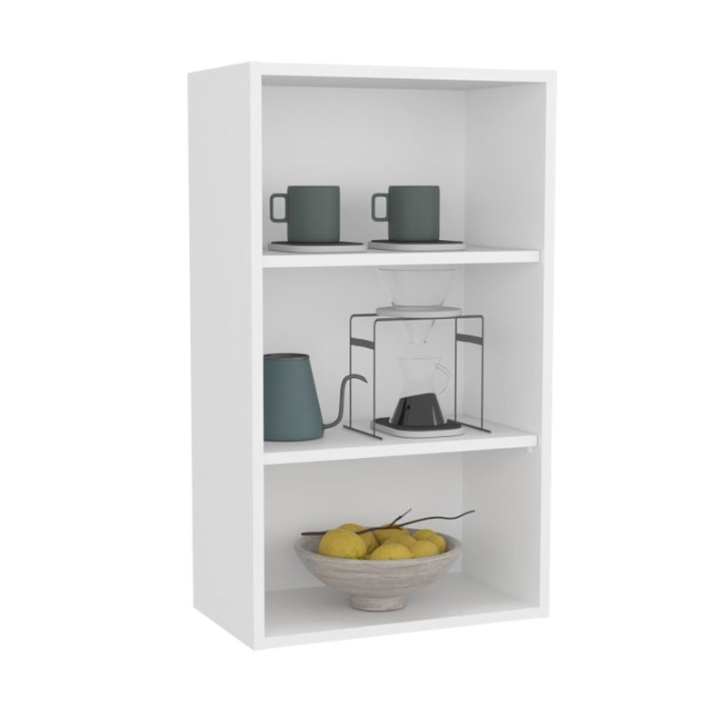 Storage 3Tier Shelf High Garage Cube White Wall Open Bedroom Cabinet Wall Shelf Office 36 Room Cabinet Living_voghion.com