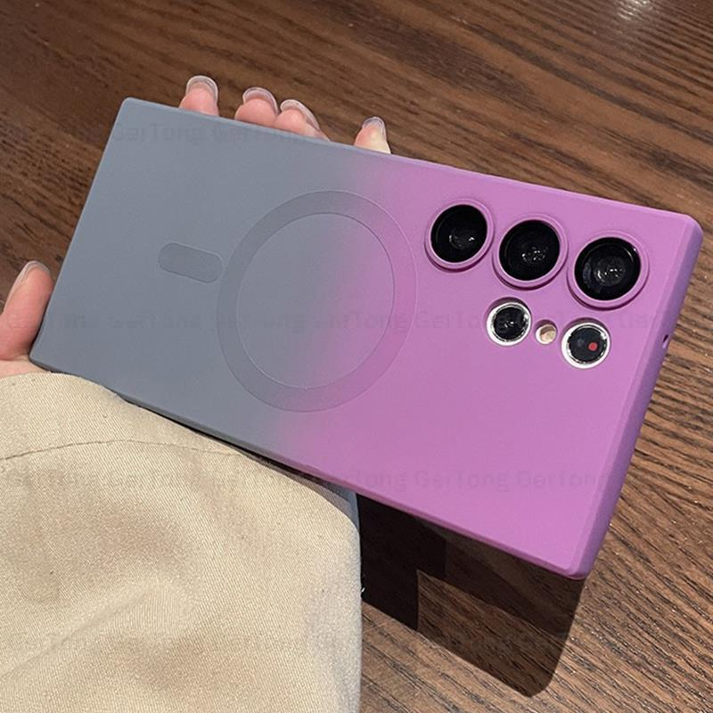 Rainbow Gradient Color Case For Samsung Galaxy S23 S22 S21 Plus Ultra S23Ultra S23+ S 23 22 Ultra 5G For Magsafe_voghion.com