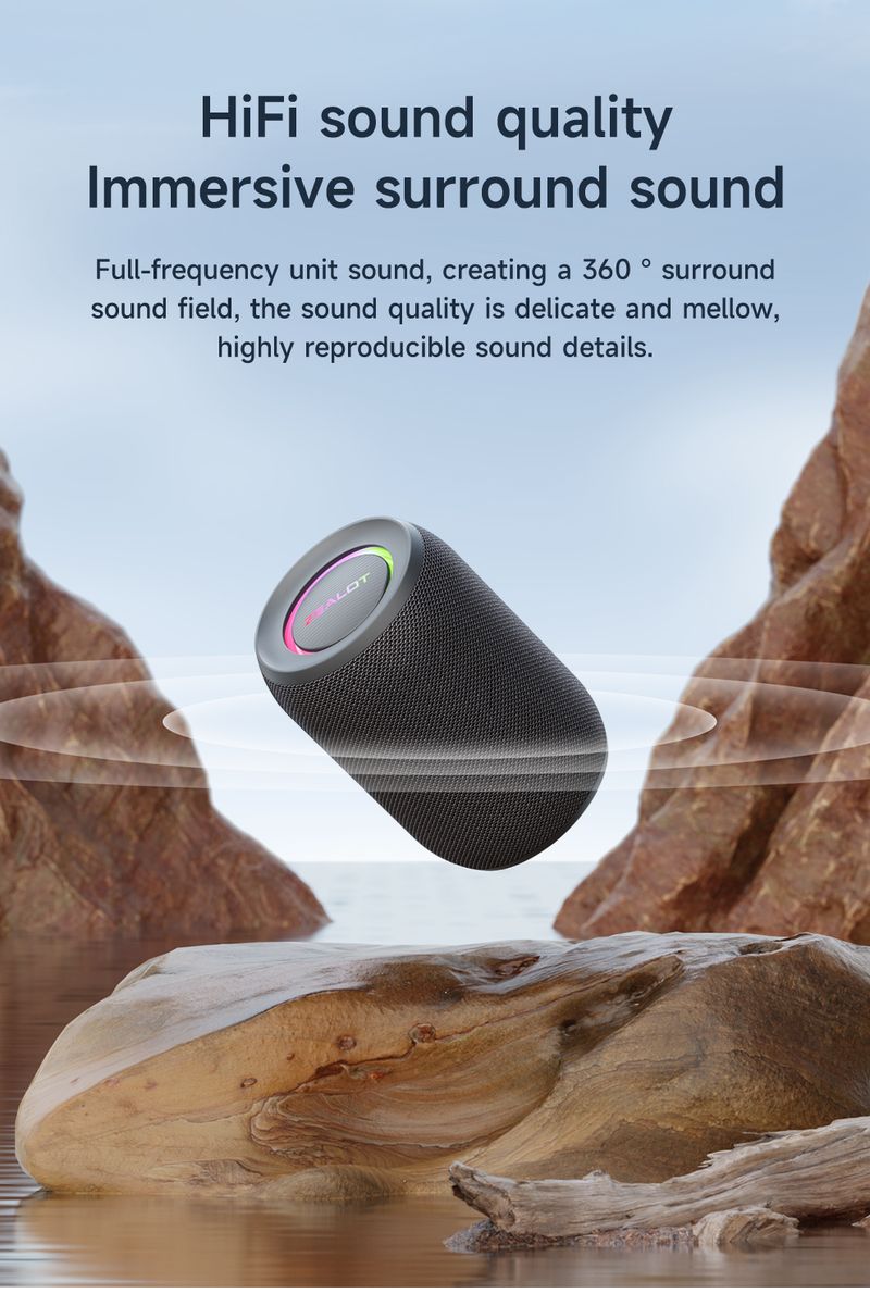 Zealot-S32PRO Powerful Bluetooth Speaker, Bass Wireless, LED Light, Outdoor Speakers, Subwoofer, Waterproof Sound Box_voghion.com