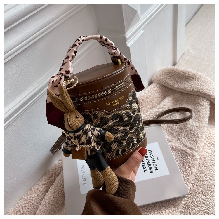 CEEKAY Mini Women's New Fashion Crossbody High Quality Chessboard Checkered Cylinder Bucket Bag_voghion.com