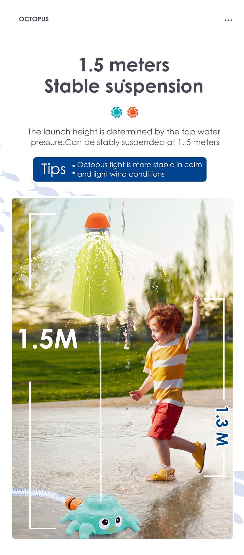 Kids Water Sprinkler - Rotating Nozzle | Ages 1-4 | Summer Backyard Lawn Game EU_voghion.com