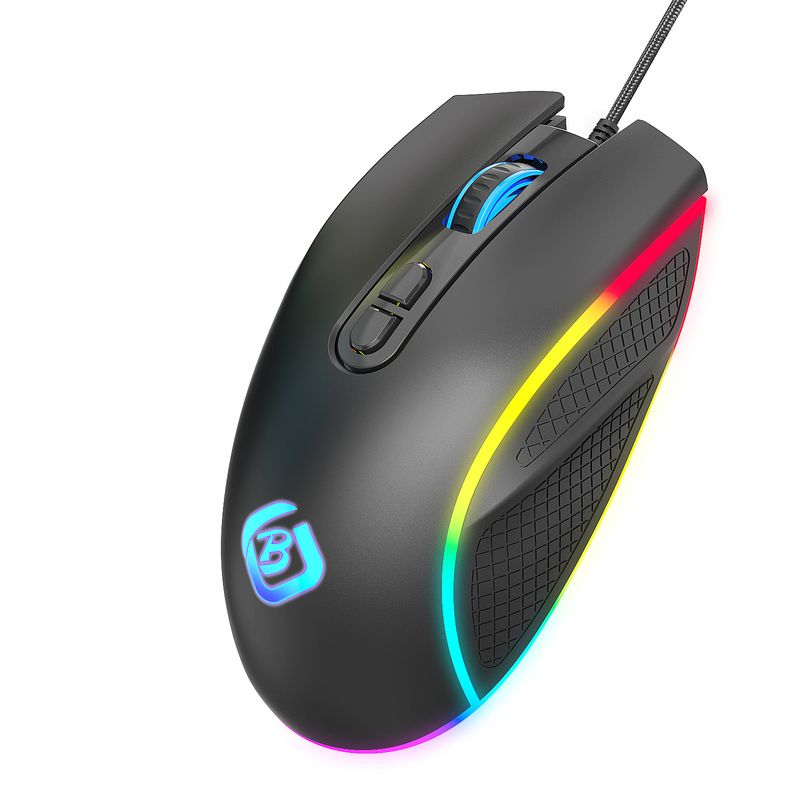 New Esports Cable RGB Game 12800DPI Gaming Mouse 8-Key Macro Programming_voghion.com