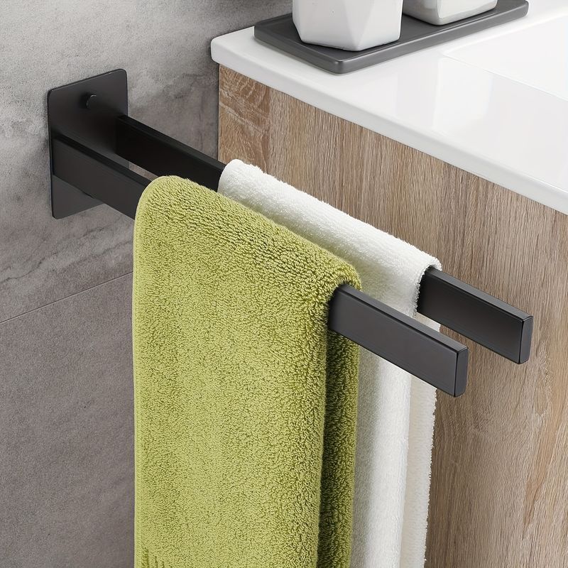 Towel Rail Stainless Steel Towel Holder Self-Adhesive Towel Rail Double No Drilling Bath Towel Holder For Bathroom Kitchen Wall Silvery 40 Cm_voghion.com