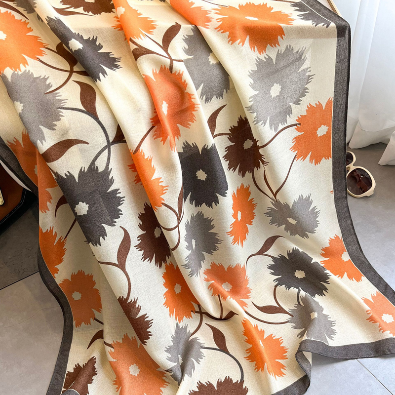 Women's 2023 Spring Autumn New Cotton and Korean Version Versatile Thin Letter Live Scarf_voghion.com