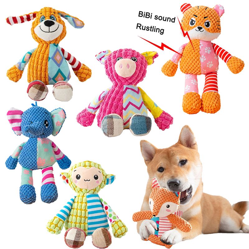 Peluche a forma di animale, squittii per cani e gatti, pulizia dei denti, masticabili, resistenti ai morsi, puzzle interattivo, Pet di PawParty Store_voghion.com