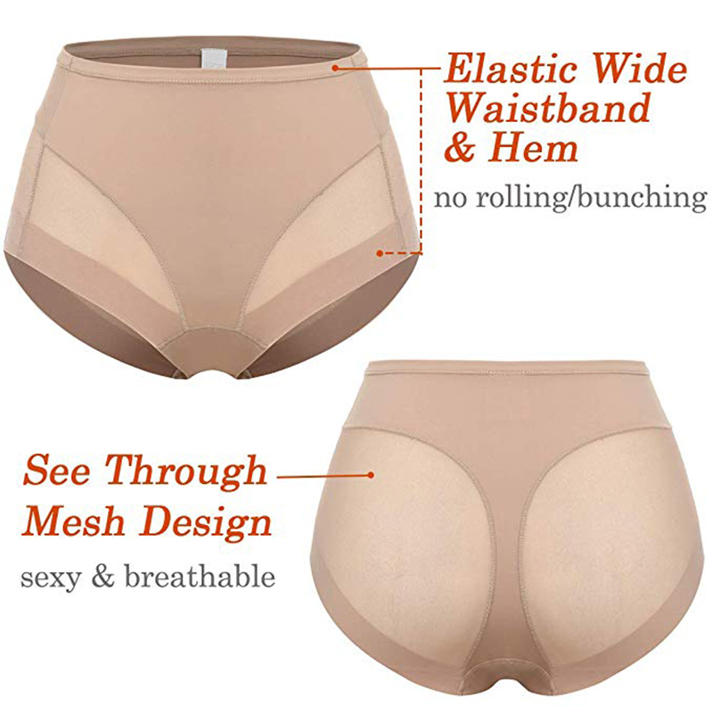 Intimo in rete traspirante Mutandine modellanti per il corpo Pantaloni femminili Slip ad alto controllo elastico Intimo dimagrante modellante per la pancia_voghion.com