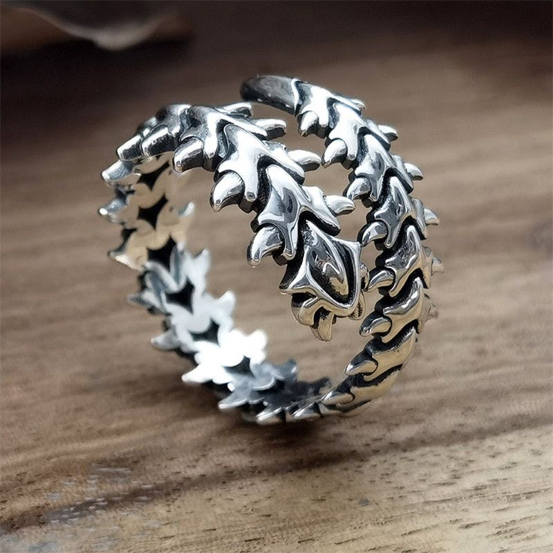 Retro Punk Paar Gothic geometrischer Wirbelsäulenring, Fünffinger, Hip-Hop, hyperbolischer, künstlicher Schmuck_voghion.com