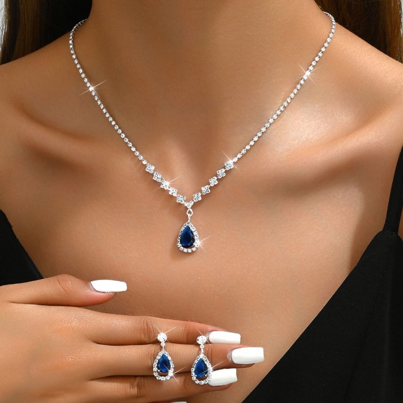 Gioielli Sposa Accessori Zircone Collana Orecchini Catena Decorazione Donna Set_voghion.com
