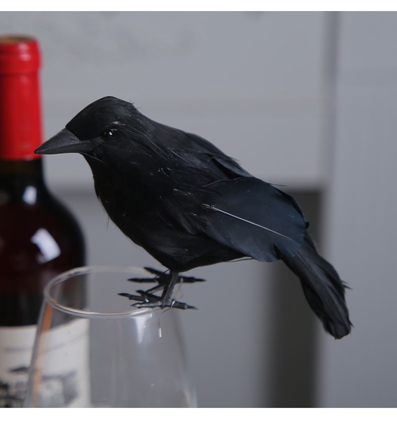 Realistic Halloween Crow Decor – Foam Black Raven For Gothic Tabletop, Photography Props & Farmhouse Bird Scare_voghion.com