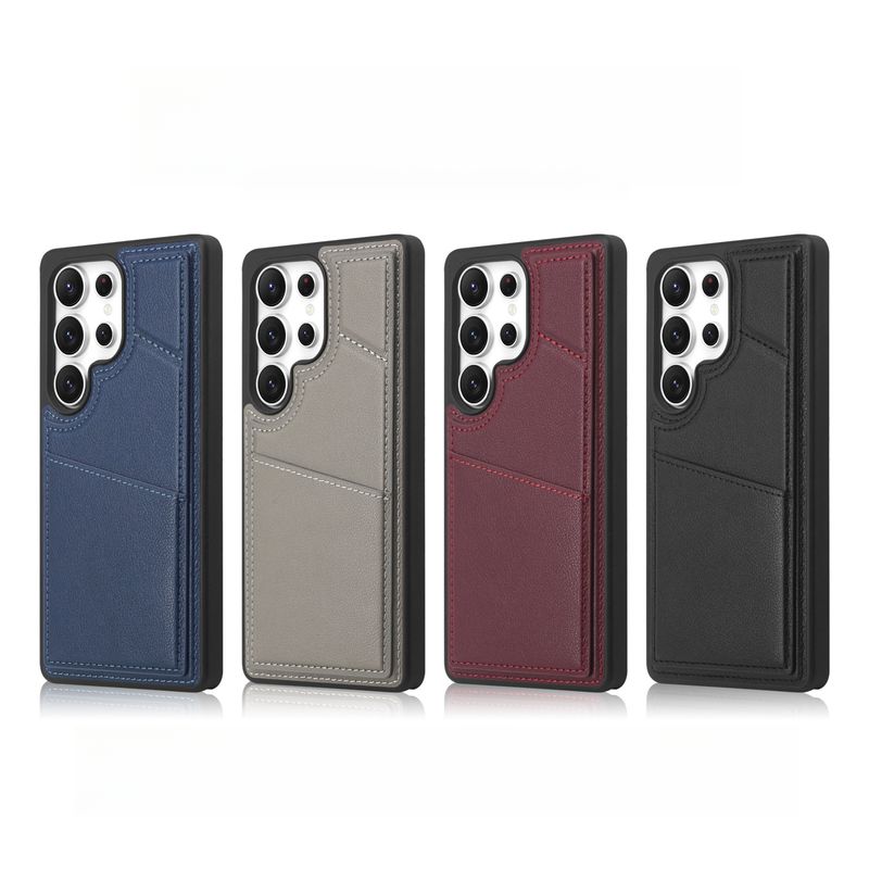 The new model is suitable for Samsung S25Ultra mobile phone case, card bag holder S24 magnetic charging, anti-drop S23 protective leather case._voghion.com