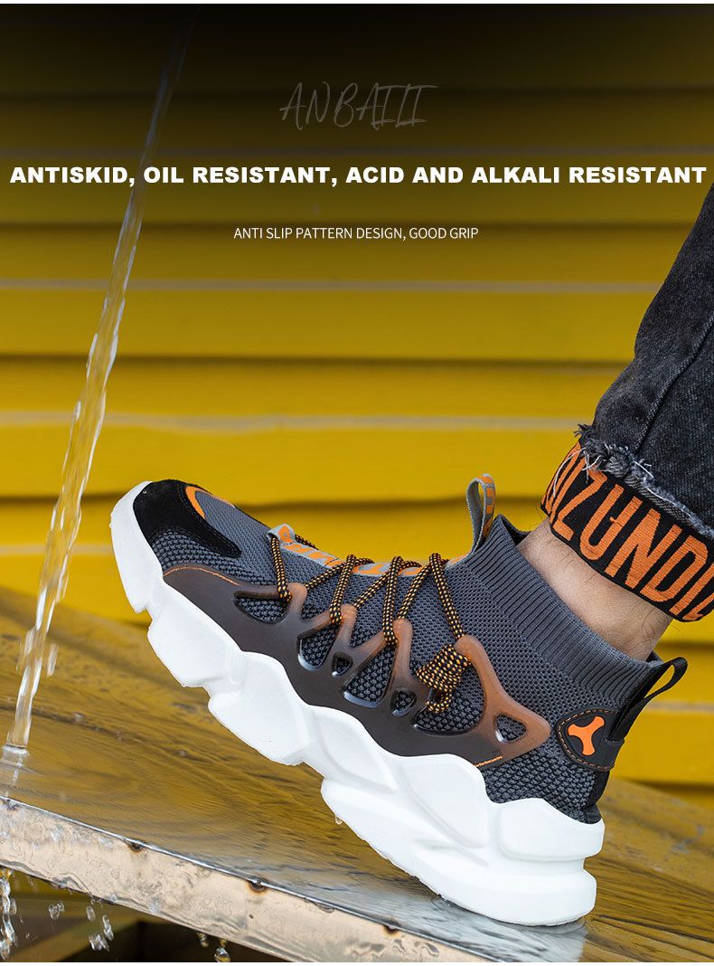 Scarpe antinfortunistiche da uomo, antiforatura, leggere e traspiranti, con punta in acciaio, isolate._voghion.com