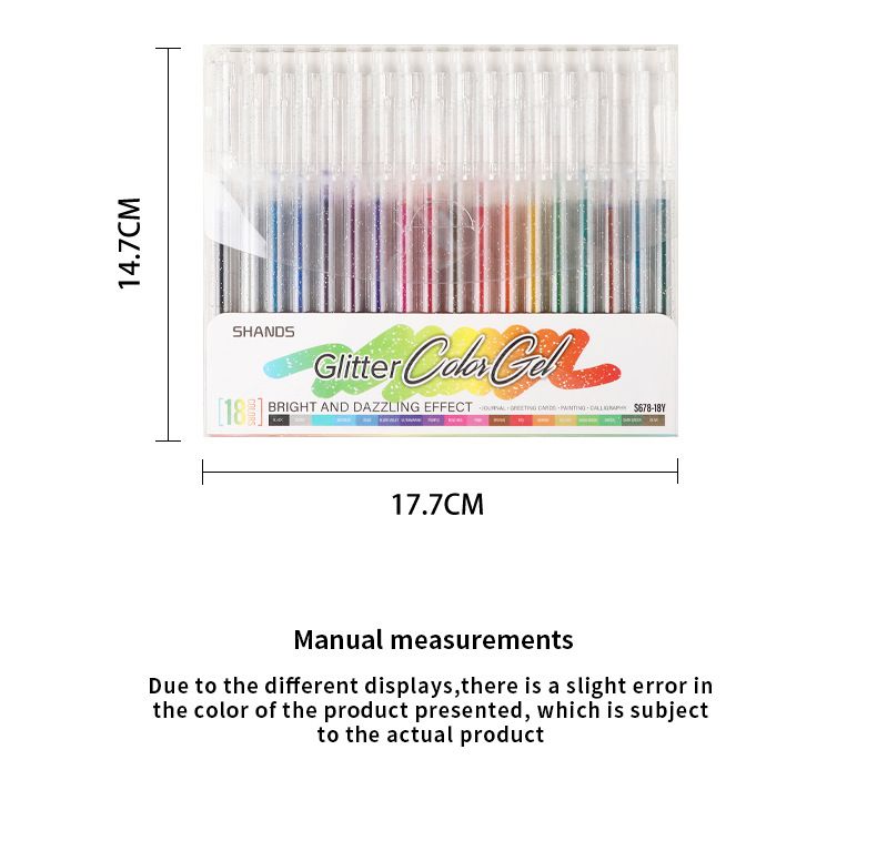 Glitter Gel Pens Set - 8/12/18 Vibrant Colors, Smooth Writing, Non-Slip Grip, Perfect For Journaling, Note-Taking & DIY Crafts_voghion.com