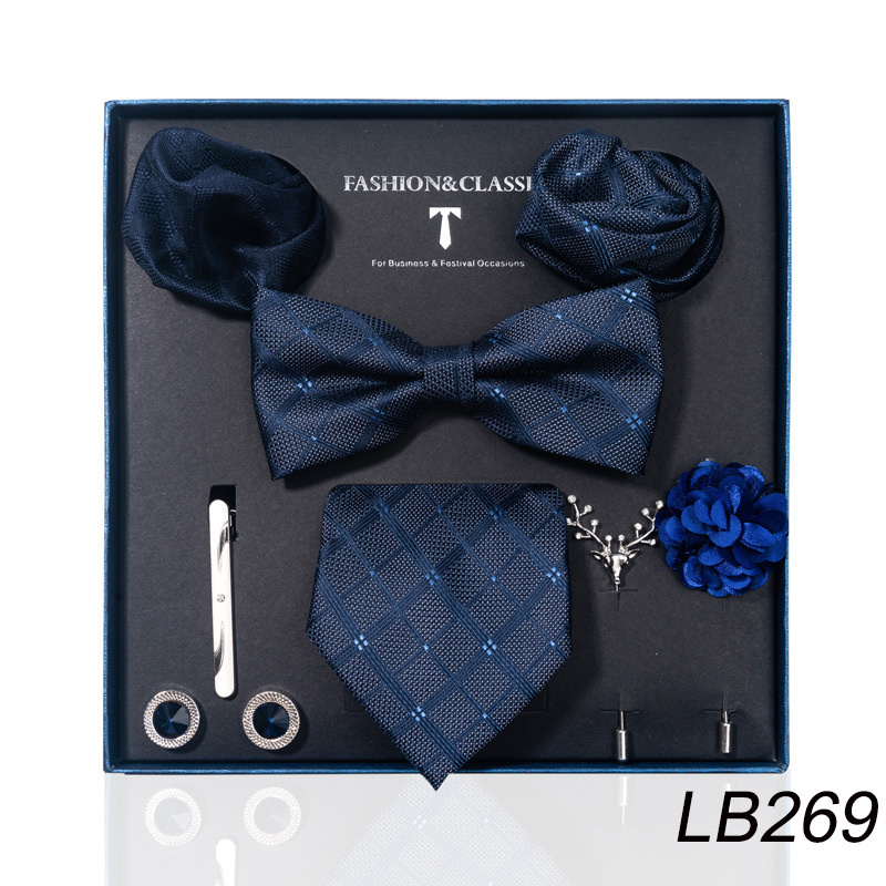 /Men's Ties & Handkerchiefs wedding groom's tie pocket square corsage gift box set men's tie ready stock wholesale_voghion.com