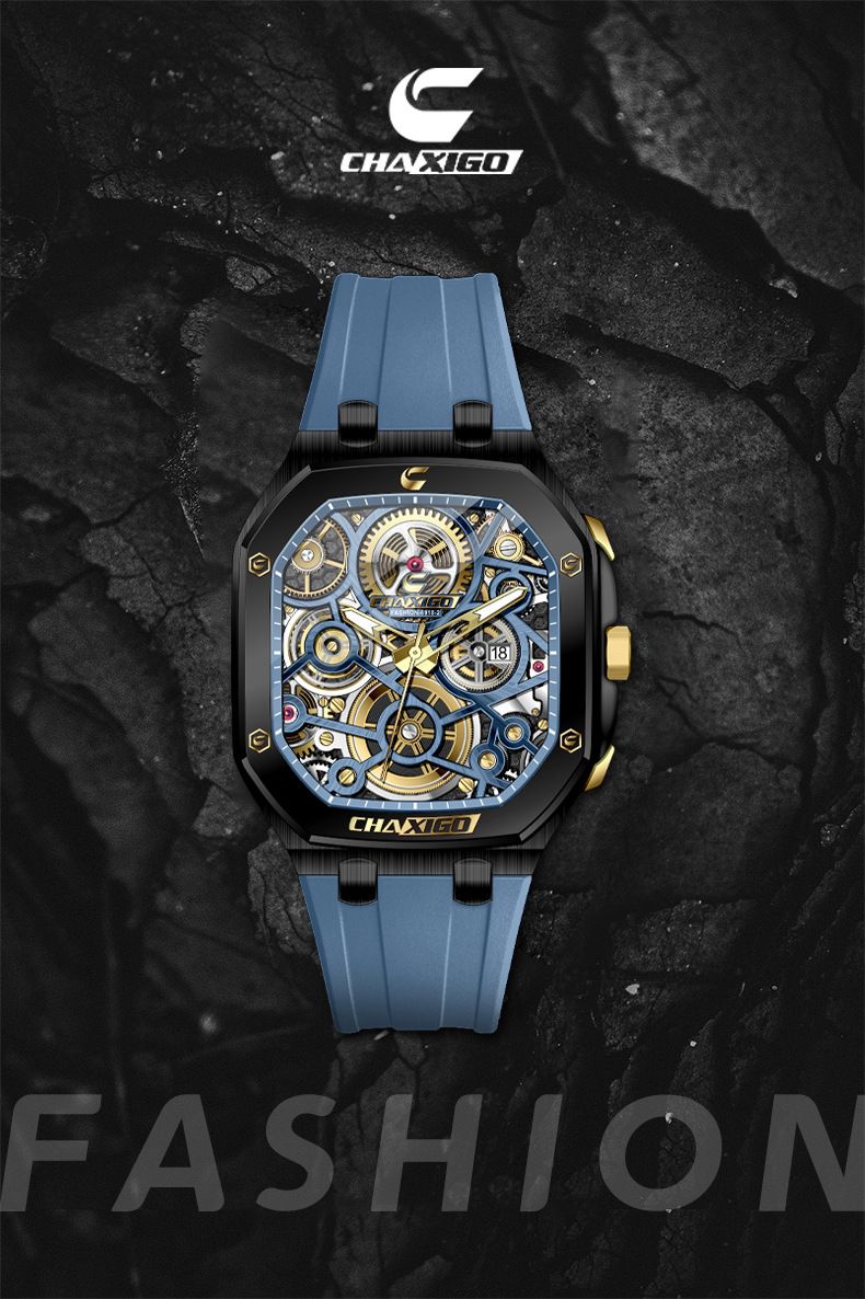 CHAXIGO Ceas bărbătesc impermeabil curea din silicon nișă versatil la modă business cuarț ceas design sense ceas_voghion.com