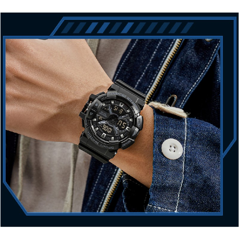 SANDA New Men's Watch Dual Screen Sport 50M Waterproof Digital Watch Quartz Watch Clock Relogio Masculino_voghion.com