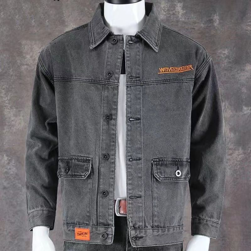 Spring and Autumn denim 2022 new trendy brand high-end multi pocket workwear loose oversized men's jacket_voghion.com