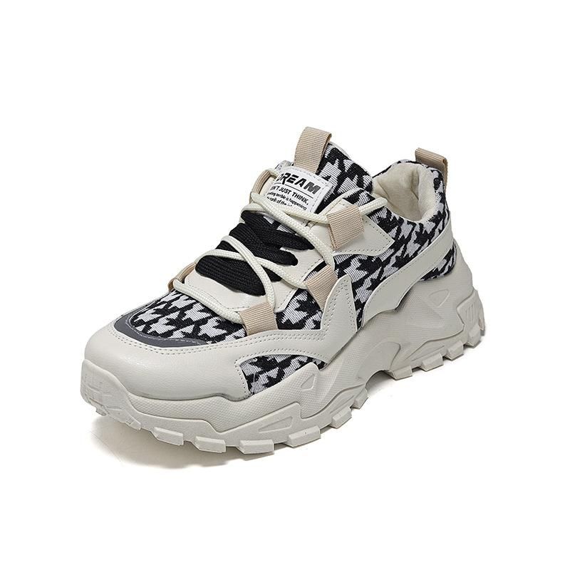Women's Fashion Chunky Sneakers, Slip On Dad Shoes Breathable Comfortable Platform Sneakers for Women Thick Sole Walking Shoes_voghion.com