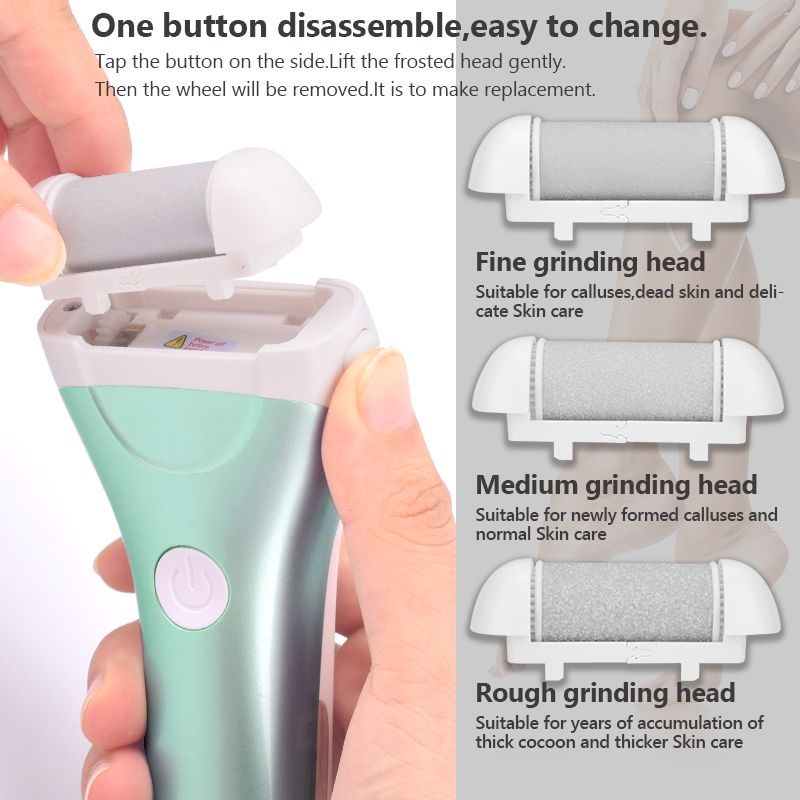 Lima elétrica carregada para pés, lixa para calcanhares, ferramentas de pedicure, ferramenta profissional para cuidados com os pés, removedor de calos de pele morta e dura_voghion.com