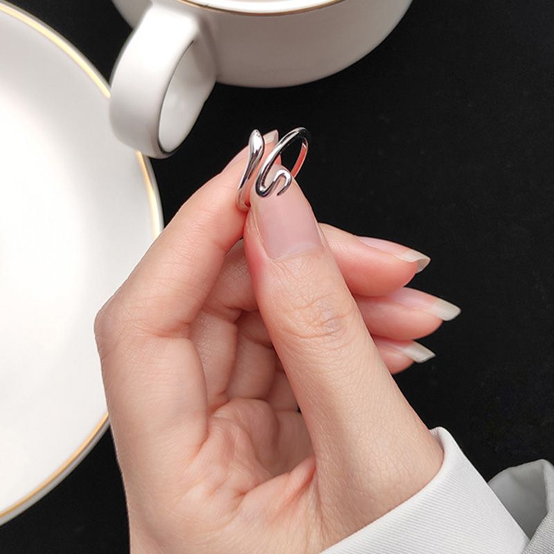 Moda retrò minimalista argento colore anelli aperti per le donne personalità piuma farfalla anello regolabile dito ragazza gioielli regalo_voghion.com