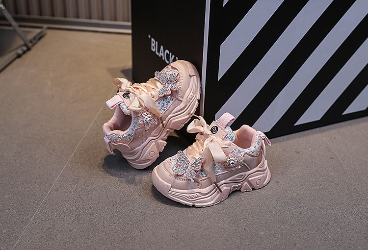 Mother & Kids Sneakers Baby Girl Princess Soft Sole Fashion Shoes Sequin Butterfly Shoes_voghion.com