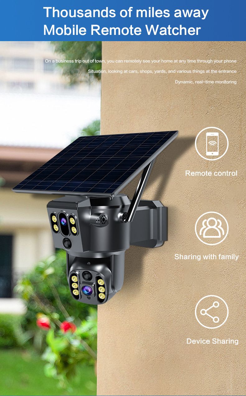 Black Light Solar Security Camera - 4G LTE Starlight Color Night Vision (No WiFi/No Power Needed AI Motion Detection Free Cloud Storage SD Card Slot)_voghion.com
