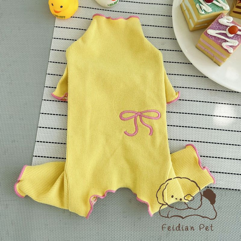 Boiding Pet Autumn Winter New Ribbed Wave Edge Embroidered Belly-Wrapping Four-Legged Pants For Cats And Dogs Cute_voghion.com