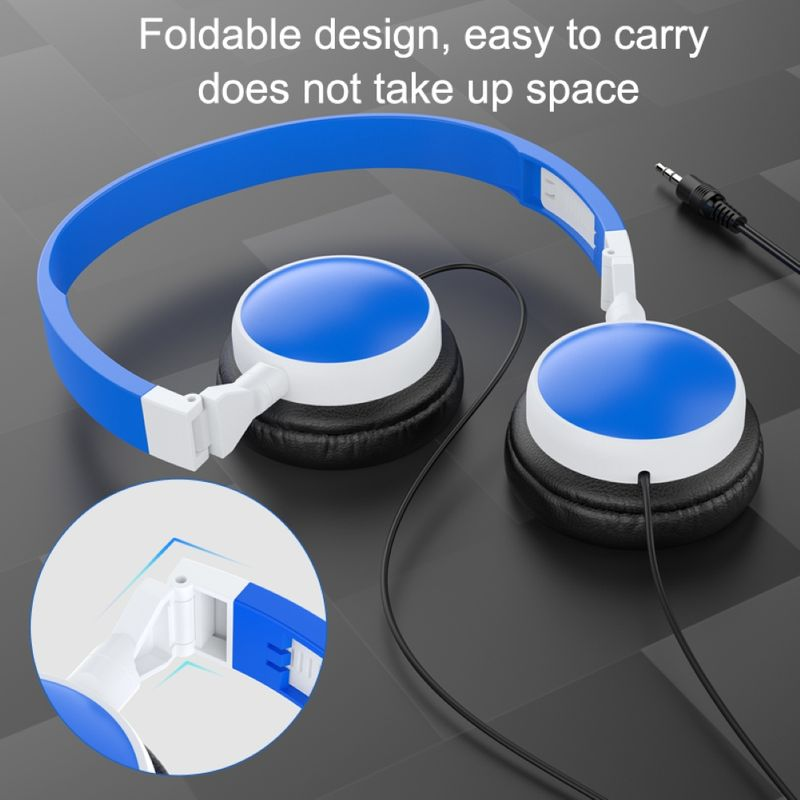 Cuffie da gioco HiFi pieghevoli cablate da 3,5 mm con bassi potenti per telefono/tablet_voghion.com
