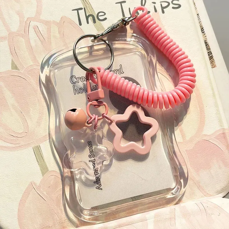 Creative Kpop Pocard Transparent Holder Keychain Sleeves Bus Student Card Case Po Protector 250414_voghion.com