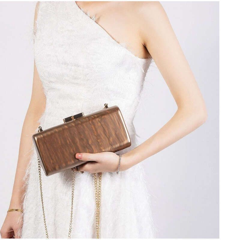 Borsa a tracolla singola in acrilico con conchiglia a croce inclinata, borse da sposa alla moda, alla moda, casual, squisite_voghion.com