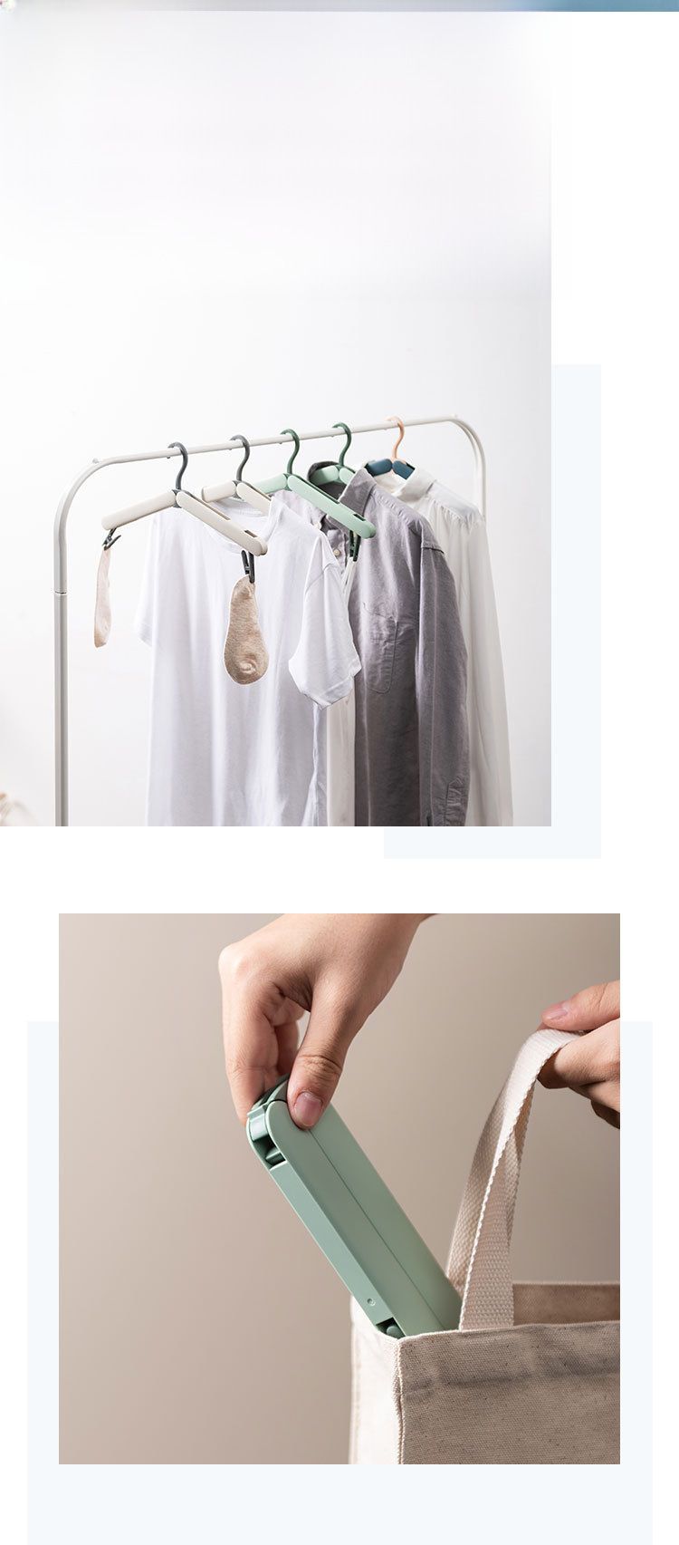 Dobrável cabide de roupas viagem portátil multifuncional cabide casa estudante dormitório armazenamento artefato roupas de viagem pendurado_voghion.com