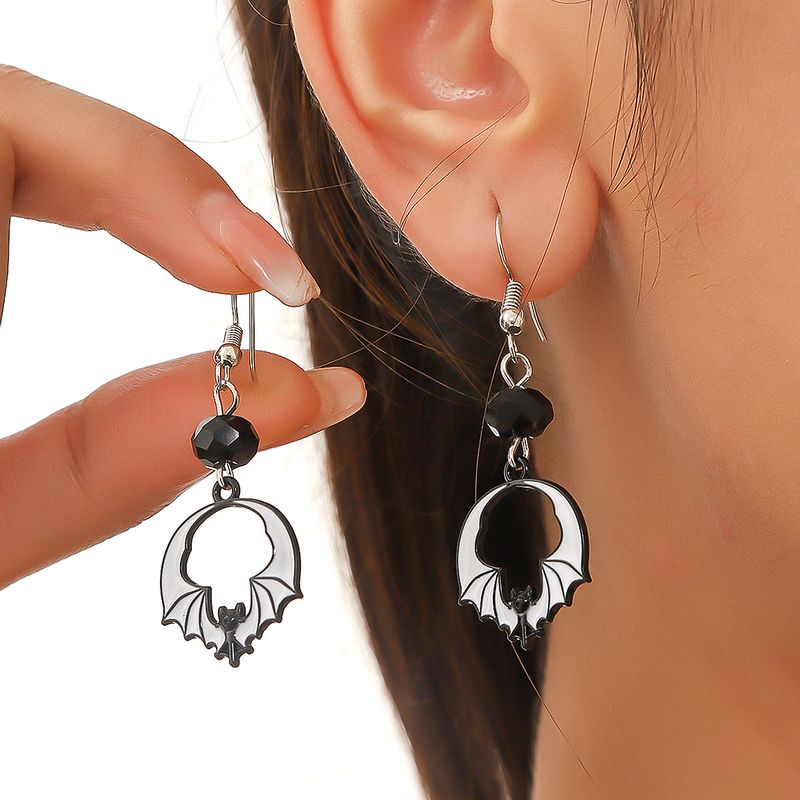 orecchini teschio scuro per donna vendita calda orecchini in lega di diamanti zucca ragno set di orecchini di Halloween_voghion.com