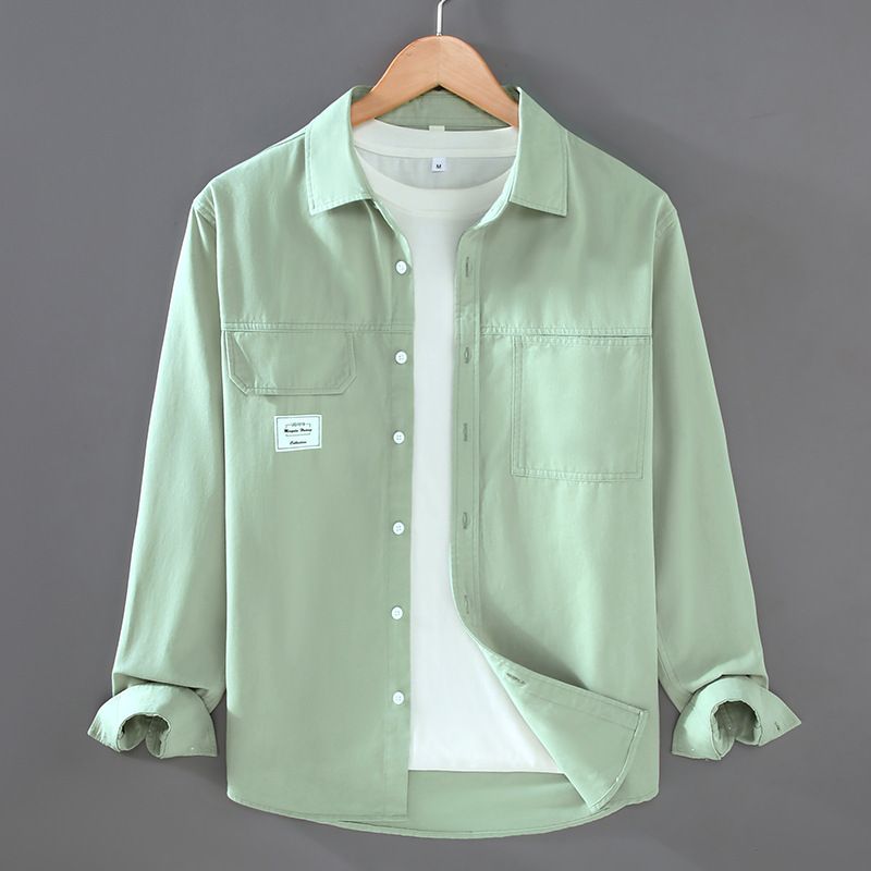 Retro Long Sleeved Shirt Men's Pure Cotton Breathable Loose Casual Multi Pocket Workwear Shirt Jacket_voghion.com