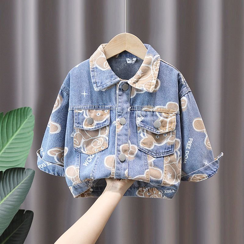 Giacca in denim per bambini Giacca primavera e autunno per bambini Bella giacca in stile straniero_voghion.com