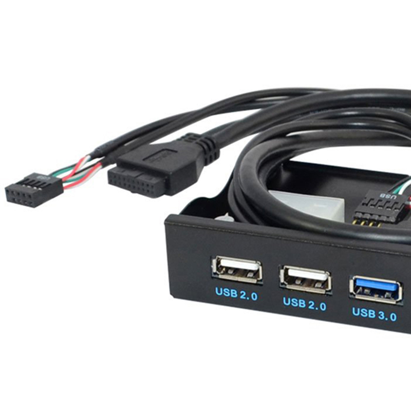 3.5inch USB 3.0 2.0 19/9PIN Floppy Drive Bay 4-Hub Front Panel for Desktop PC_voghion.com