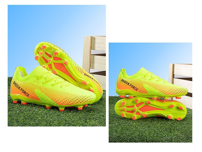 Zapatillas de fútbol para niños AG con tacos largos y cortos para estudiantes, de césped artificial para interiores, para competición y entrenamiento_voghion.com