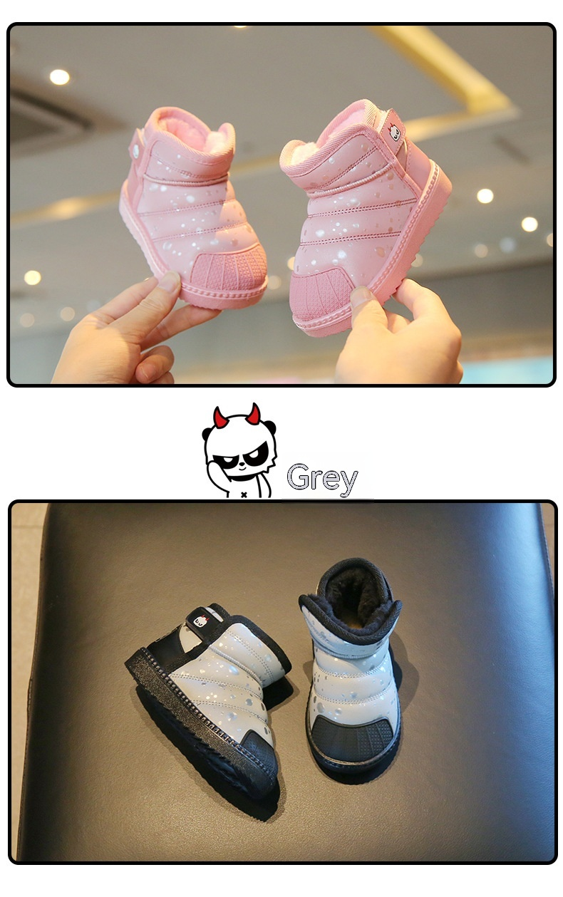 Neve per bambini 2023 inverno impermeabile peluche isolante spesso per stivali da uomo e da donna Suola morbida per bambini_voghion.com