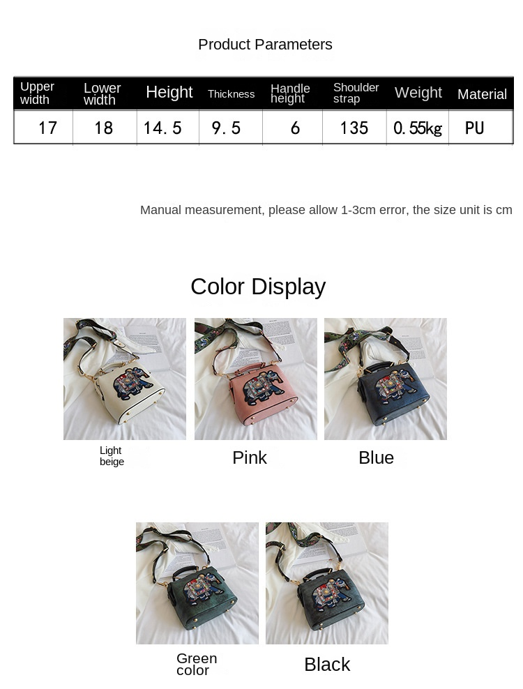 Designer-Handtaschen, Umhängetaschen, Elefanten-bestickte Taschen für Damen, Lederhandtasche, Messenger-Tasche, Geldbörsen, Schulranzen_voghion.com