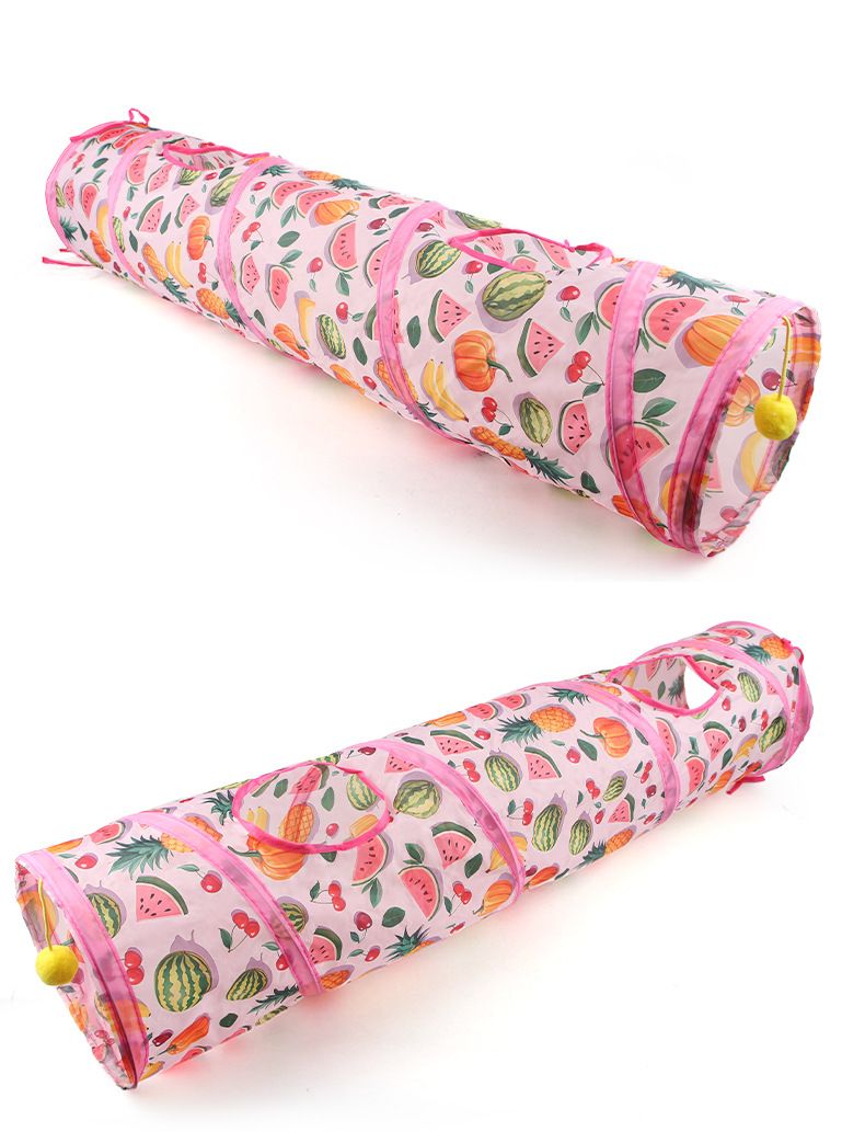 Giocattolo per animali domestici con tunnel di Totoro pieghevole a forma di canale con frutta estiva_voghion.com