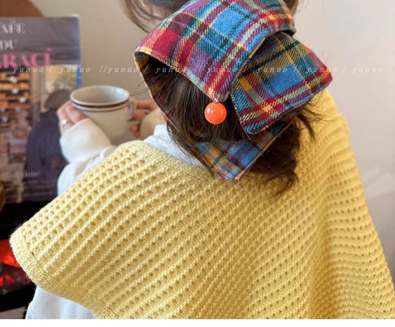 Molto speciale ~ Cravatta elastica per capelli a quadri colorati per autunno e inverno da donna 2024, nuova fascia per capelli ad alta elasticità_voghion.com