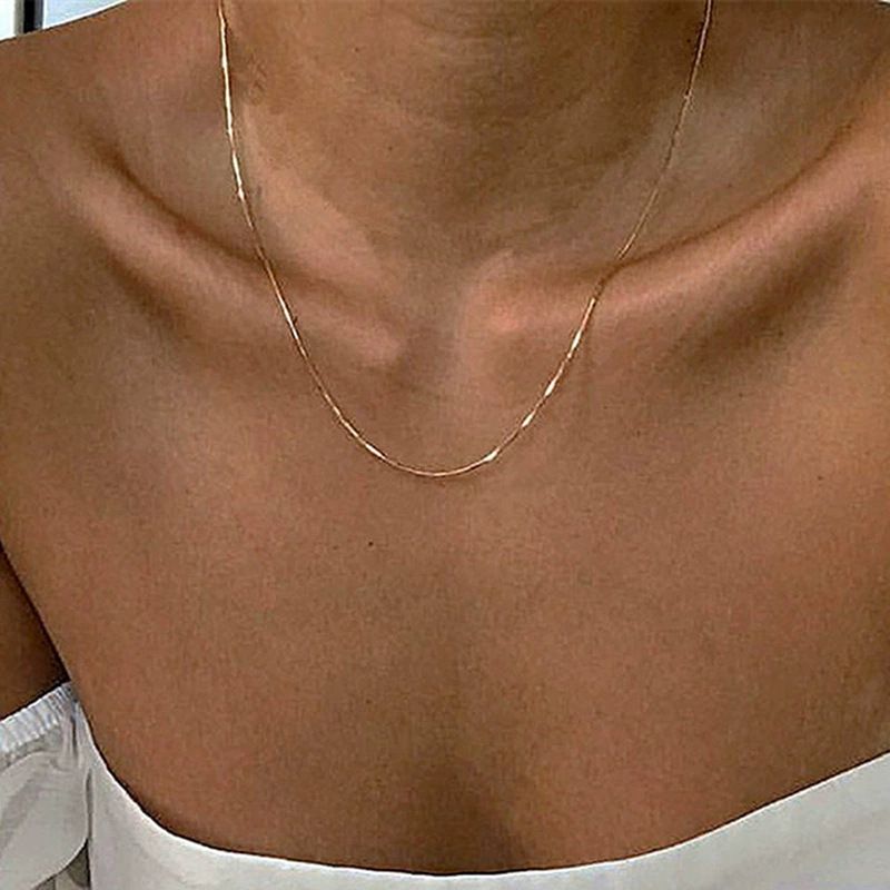 Korean Minimalist Choker Snake Bone Short Ins Internet Celebrity Cool Series Blade Chain Necklace Neck Accessory_voghion.com