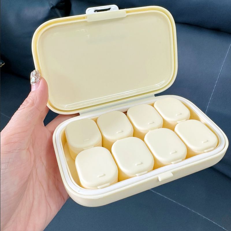 Wöchentlicher Pillen-Organizer mit Diamant-Akzent – Tragbare 7-Tage-Medizinbox mit AM/PM-Erinnerung, Aufbewahrung im Auto und Design im japanischen Stil_voghion.com