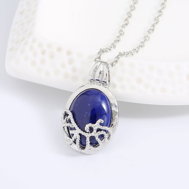 Vampire Diaries Sunlight-Proof Silver-Plated Catherine Natural Stone Necklace_voghion.com