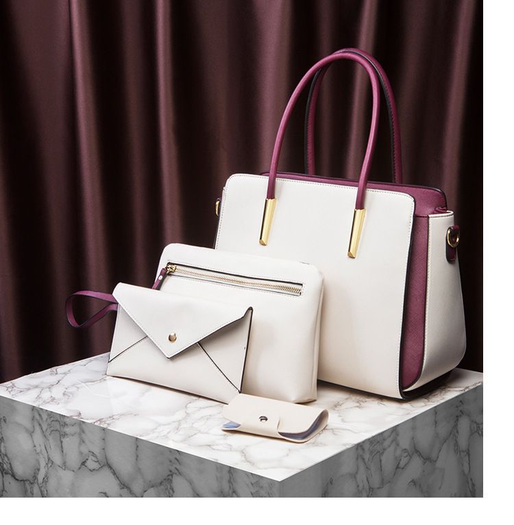 Women's Bags Color Matching Women's Bag Handbag Single Shoulder Crossbody Mother And Child Bag Three Piece Set Ladies Large Bag_voghion.com