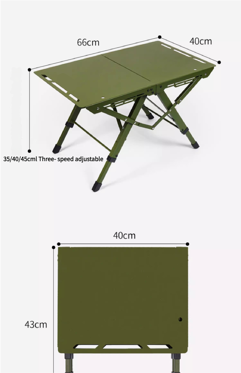 New Aluminum Alloy Adjustable Speed Open IGT Outdoor Lightweight Portable Camping Tactical Folding Table_voghion.com